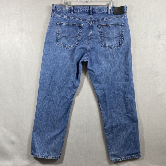 Harley Davidson Genuine Motorclothes Blue Straight Leg Jeans Mens Zip Size 40/30 - Picture 2 of 12